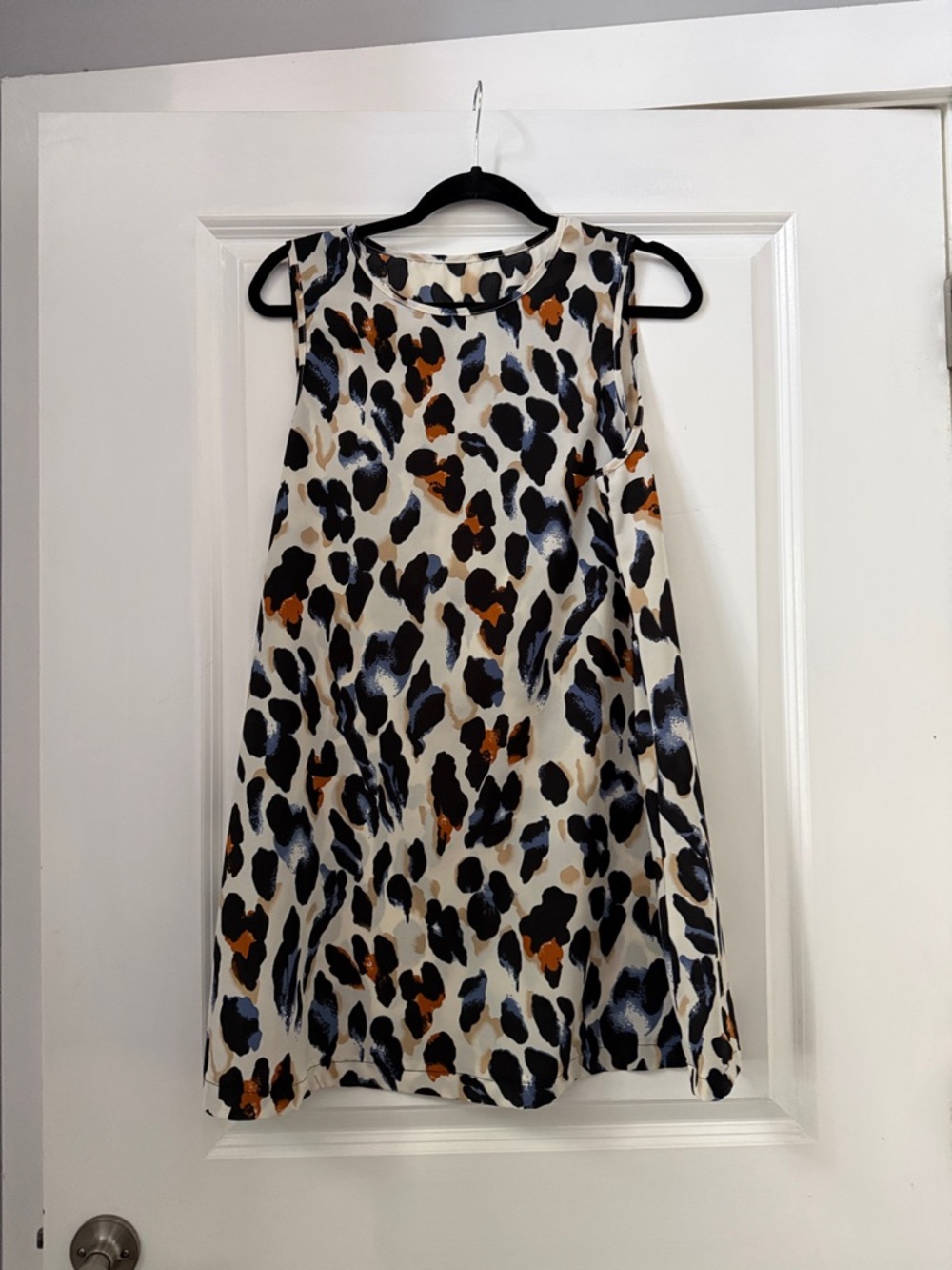 SHEIN Black and Light Blue leopard Dress